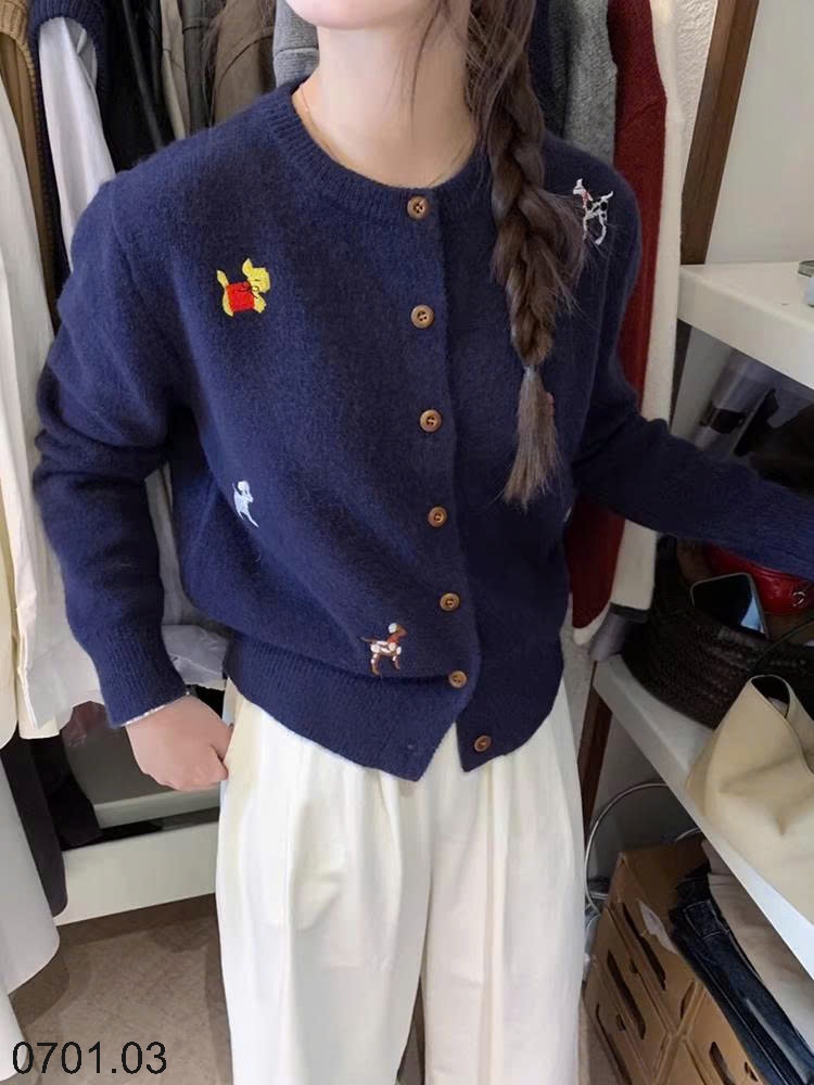 26HA0701.03 - CARDIGAN LEN HOẠ TIẾT NỮ
