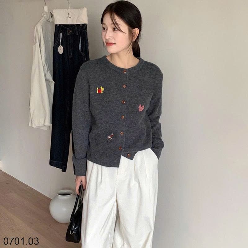 26HA0701.03 - CARDIGAN LEN HOẠ TIẾT NỮ