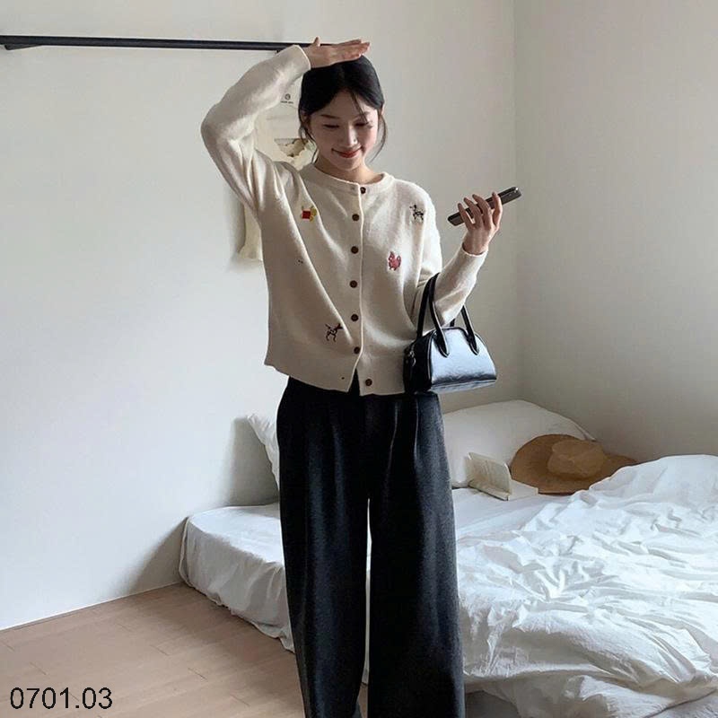 26HA0701.03 - CARDIGAN LEN HOẠ TIẾT NỮ