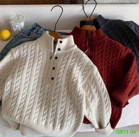 26HA0801.04 - ÁO LEN PHỐI KHOÁ ZIP CHO BÉ