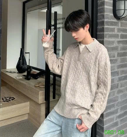 26HA0801.08 - ÁO LEN CỔ POLO DỆT KIM NAM