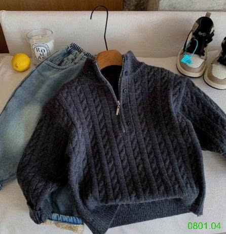 26HA0801.04 - ÁO LEN PHỐI KHOÁ ZIP CHO BÉ