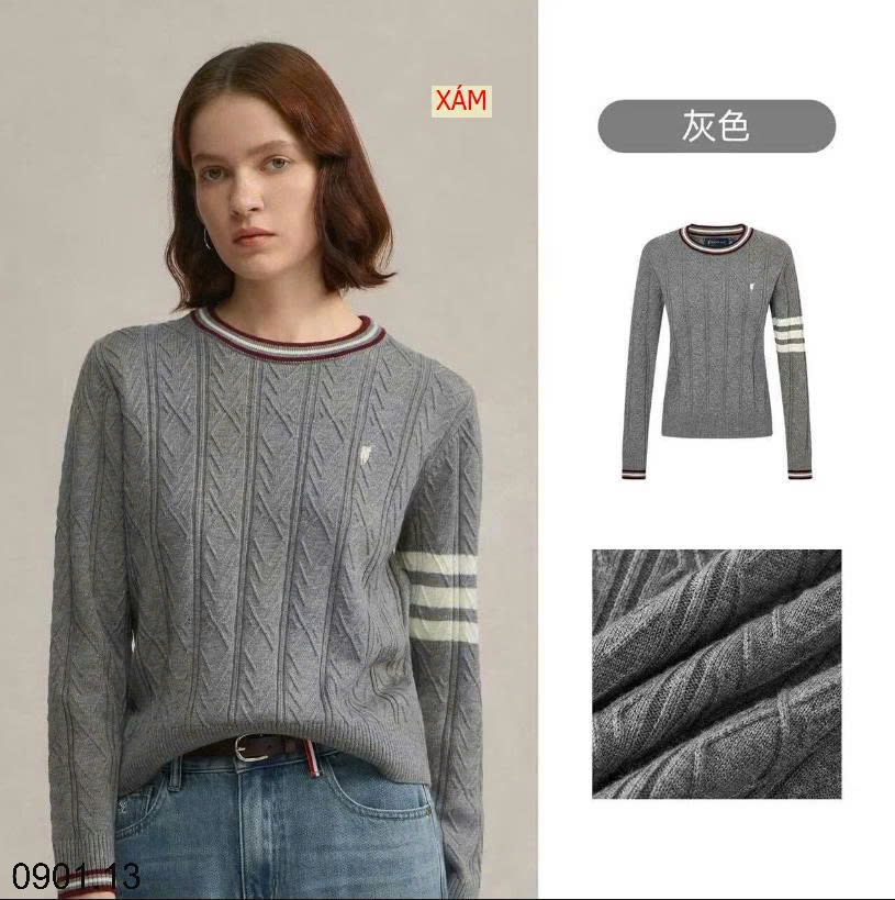 26HA0901.13 - ÁO LEN NỮ CỔ TRÒN PHỐI MÀU