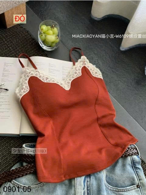 26HA0901.05 - ÁO HAI DÂY REN CỔ V