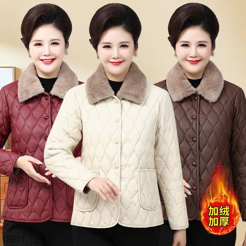 26HA0901.15 - ÁO DA LÓT LÔNG TRẦN TRÁM CHO MẸ