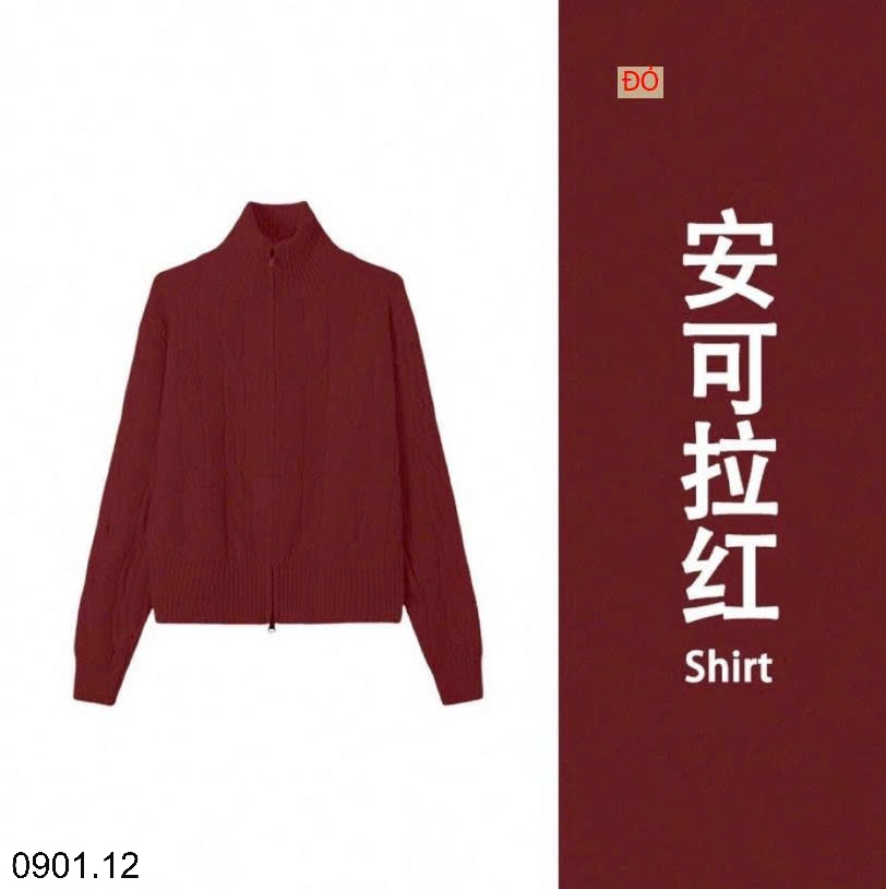26HA0901.12 - ÁO KHOÁC LEN NỮ KÉO KHÓA