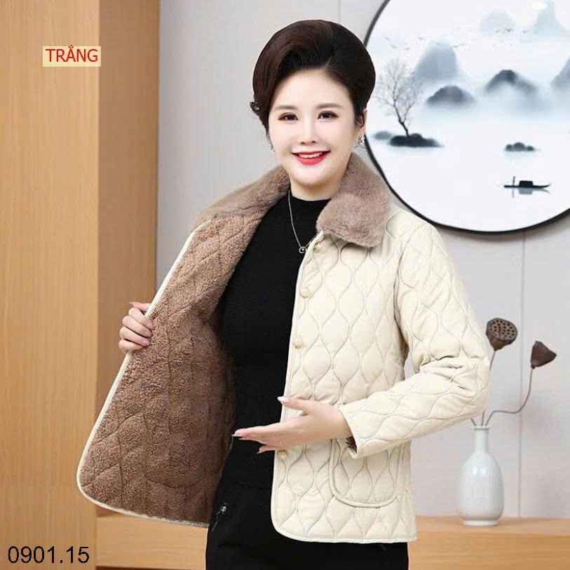 26HA0901.15 - ÁO DA LÓT LÔNG TRẦN TRÁM CHO MẸ