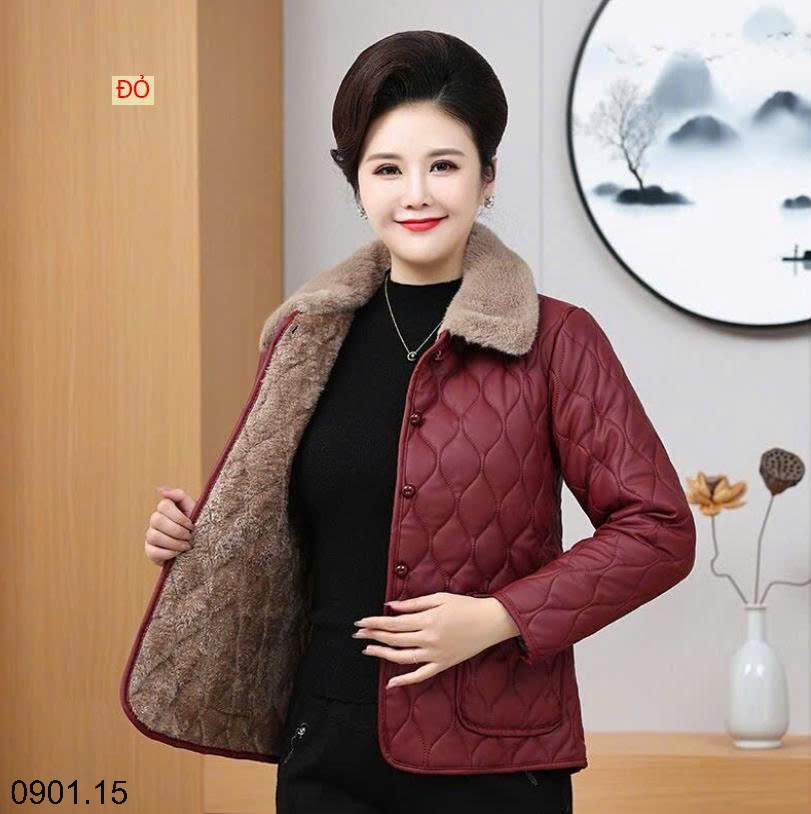 26HA0901.15 - ÁO DA LÓT LÔNG TRẦN TRÁM CHO MẸ