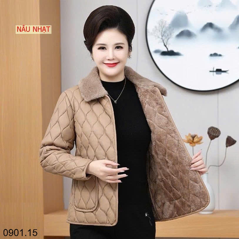 26HA0901.15 - ÁO DA LÓT LÔNG TRẦN TRÁM CHO MẸ