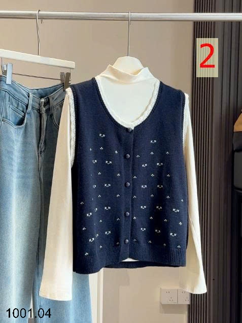 26HA1001.04 - SET GILE LEN MIX ÁO CỔ CAO ANNA