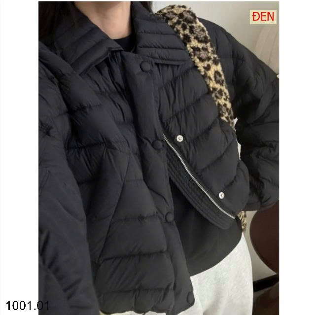 26HA1001.01 - ÁO PHAO CỔ BẺ KHOÁ ZIP MIX CÚC BẤM