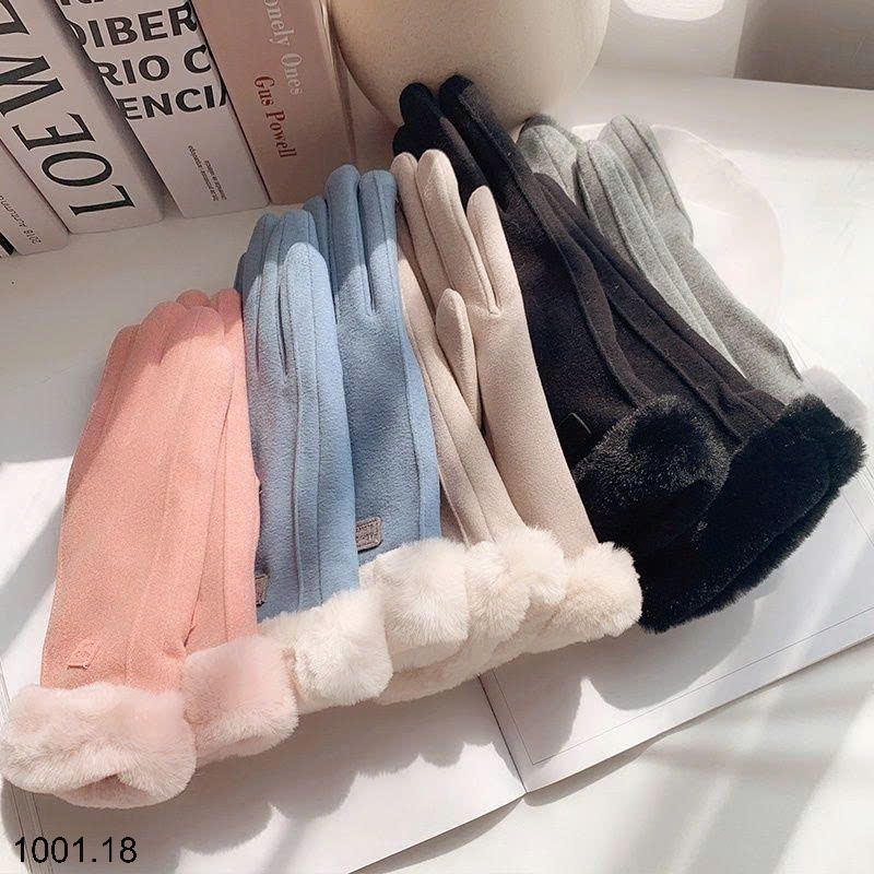 26HA1001.18 - SET 2 ĐÔI GĂNG TAY DA LỘN LÓT LÔNG