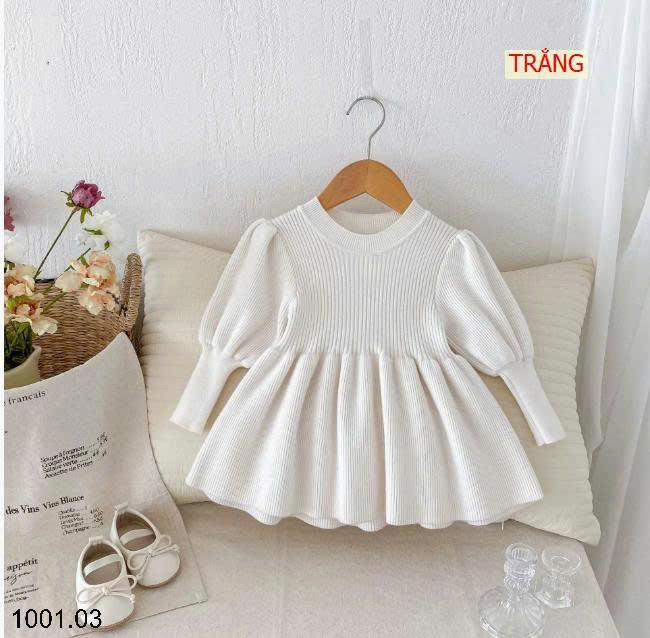 26HA1001.03 - VÁY LEN BÉ GÁI TAY PHỒNG