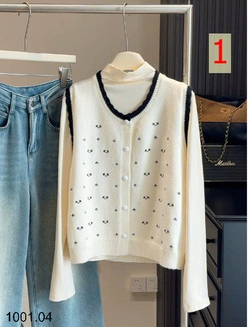 26HA1001.04 - SET GILE LEN MIX ÁO CỔ CAO ANNA