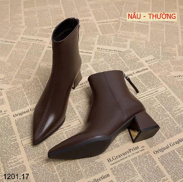 26HA1201.17 - GIÀY BỐT CỔ NGẮN MŨI NHỌN