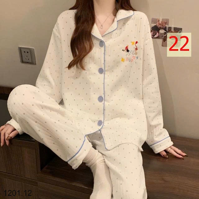 26HA1201.12 - BỘ PIZAMA MẶC NHÀ DÀY DẶN MÙA ĐÔNG
