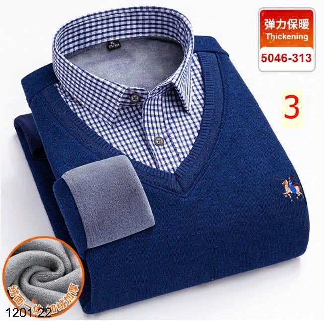 26HA1201.22 - ÁO LEN CỔ SƠ MI LÓT LÔNG TRUNG NIÊN