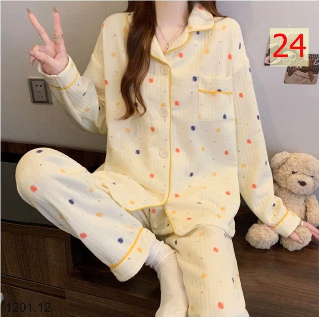 26HA1201.12 - BỘ PIZAMA MẶC NHÀ DÀY DẶN MÙA ĐÔNG