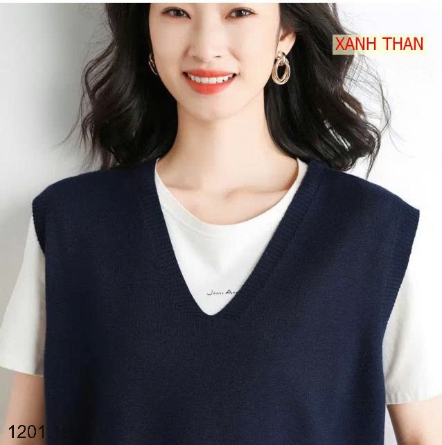 26HA1201.19 - GILE LEN DỆT KIM CỔ V TRƠN MÀU NỮ