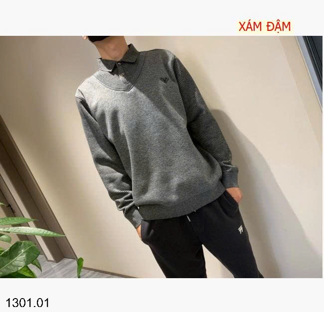 26HA1301.01 - ÁO LEN CỔ SƠ MI LÓT LÔNG CHO NAM