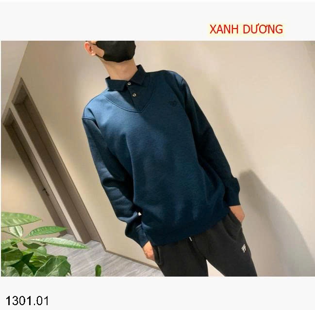 26HA1301.01 - ÁO LEN CỔ SƠ MI LÓT LÔNG CHO NAM