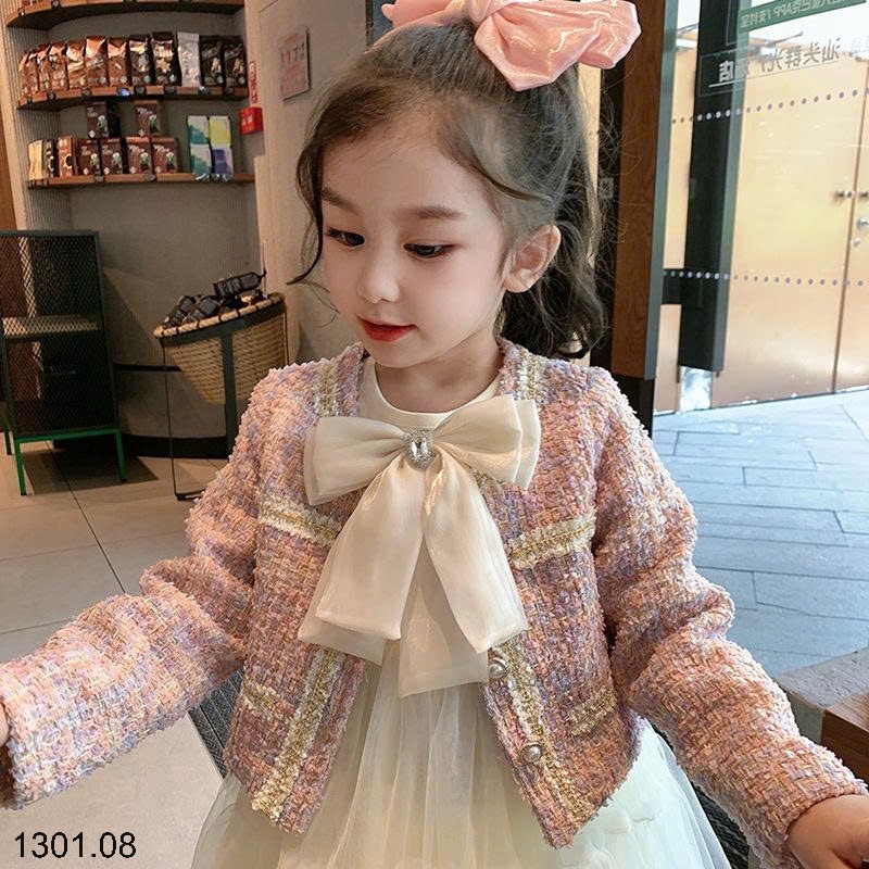 26HA1301.08 - SET VÁY KÈM ÁO DẠ SIÊU XINH BÉ GÁI