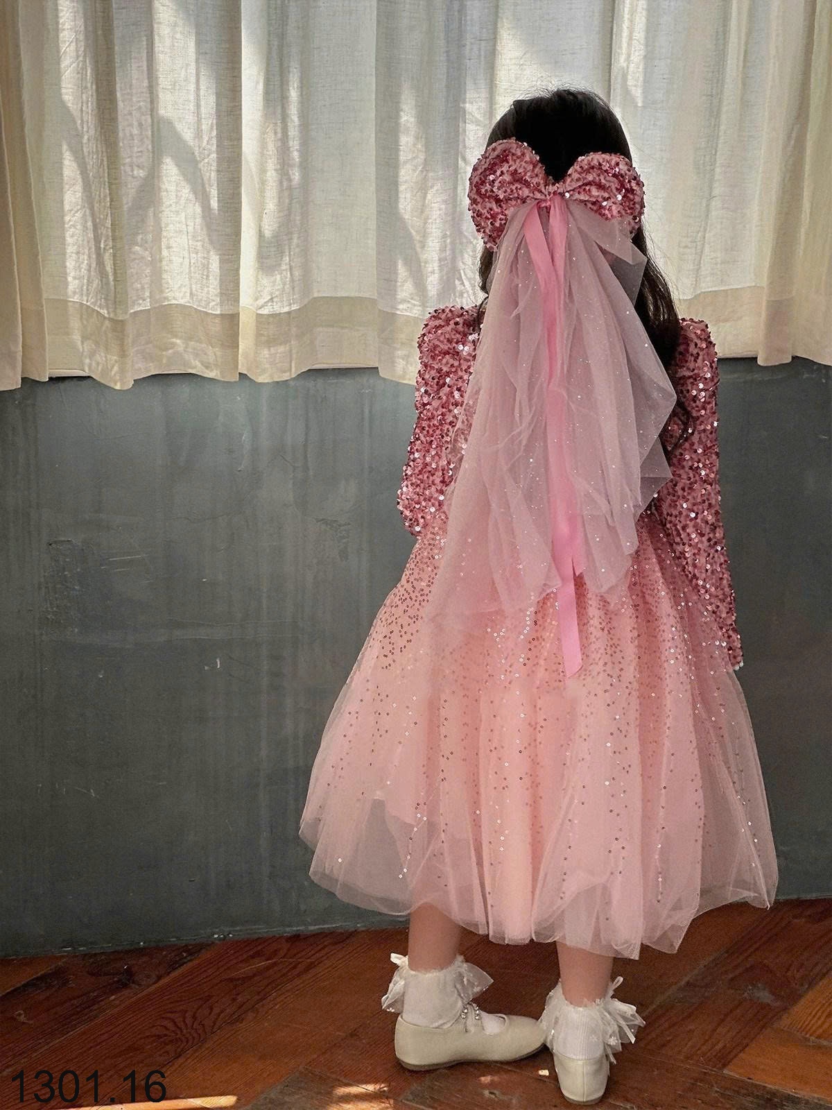 26HA1301.16 - ĐẦM BÉ GÁI ĐÍNH SEQUIN