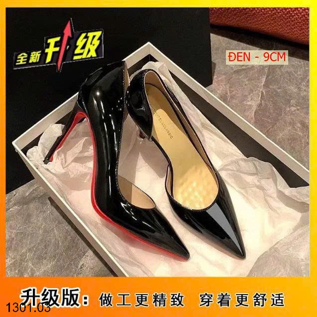 26HA1301.03 - GIÀY CAO GÓT DA BÓNG ĐẾ ĐỎ