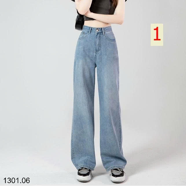 26HA1301.06 - QUẦN JEAN NỮ ỐNG RỘNG CẠP CAO
