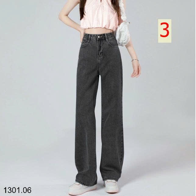 26HA1301.06 - QUẦN JEAN NỮ ỐNG RỘNG CẠP CAO