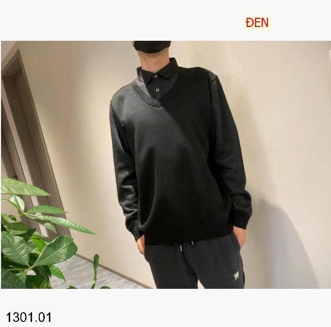 26HA1301.01 - ÁO LEN CỔ SƠ MI LÓT LÔNG CHO NAM