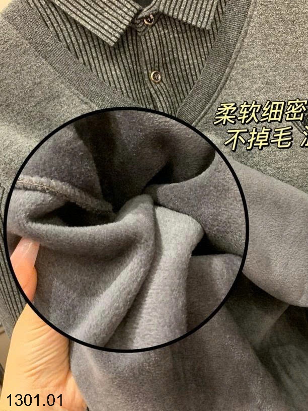 26HA1301.01 - ÁO LEN CỔ SƠ MI LÓT LÔNG CHO NAM