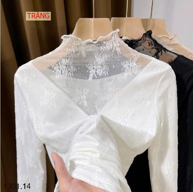 26HA1301.14 - ÁO GIỮ NHIỆT LÓT LÔNG CỪU CỔ REN