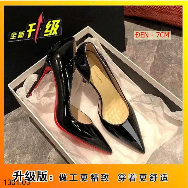 26HA1301.03 - GIÀY CAO GÓT DA BÓNG ĐẾ ĐỎ