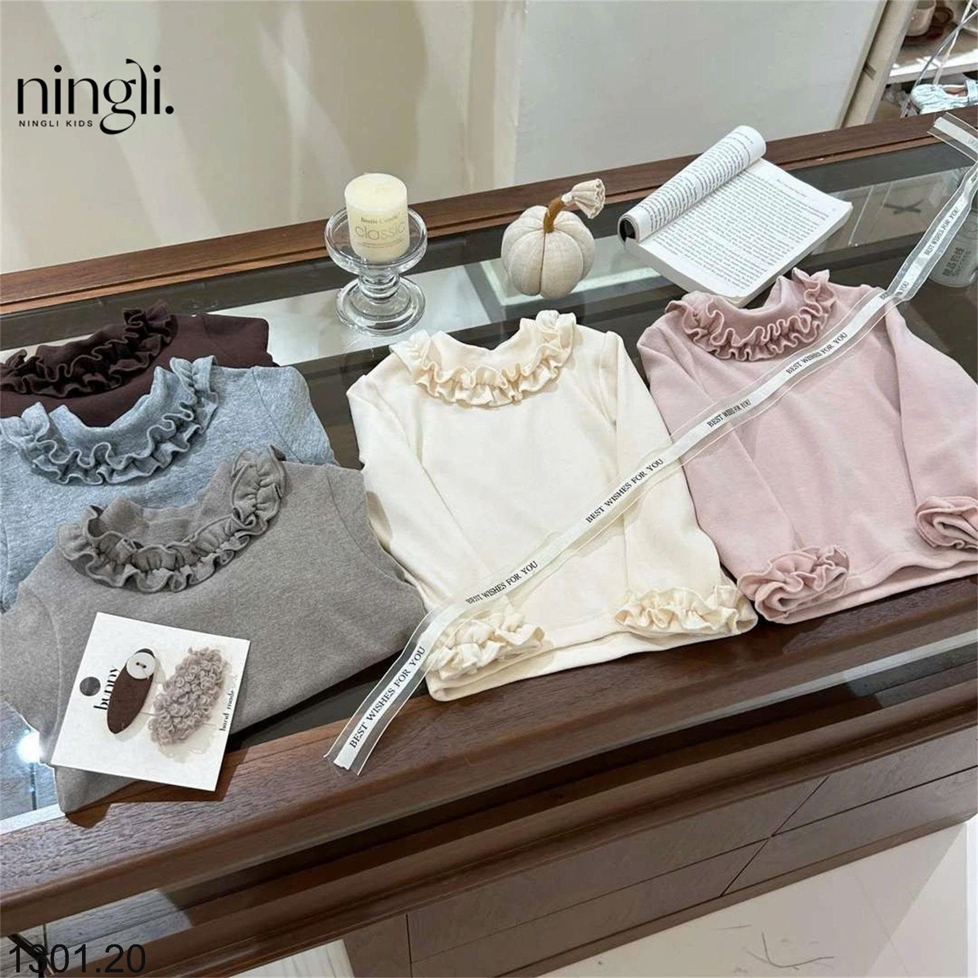 26HA1301.20 - ÁO GIỮ NHIỆT CỔ BÈO CHO BÉ