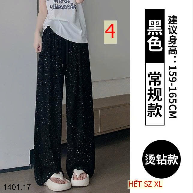 26HA1401.17 - QUẦN YAMAMOTO ĐÍNH ĐÁ HỌA TIẾT