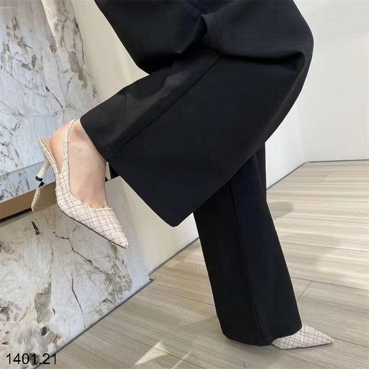 26HA1401.21 - GIÀY SANDAL CAO GÓT KIỂU CHANEL