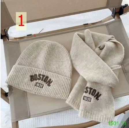 26HA1501.13 - SET KHĂN VÀ MŨ LEN BOSTON CHO BÉ