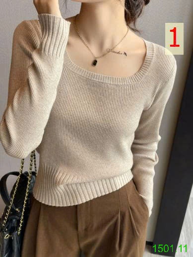 26HA1501.11 - ÁO LEN DỆT KIM CỔ VUÔNG NỮ