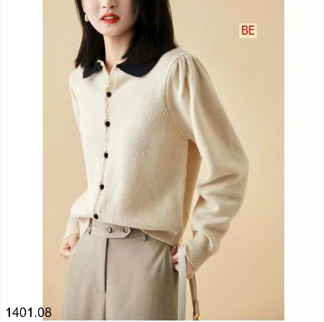 26HA1401.08 - ÁO LEN CỔ SEN CHO NỮ