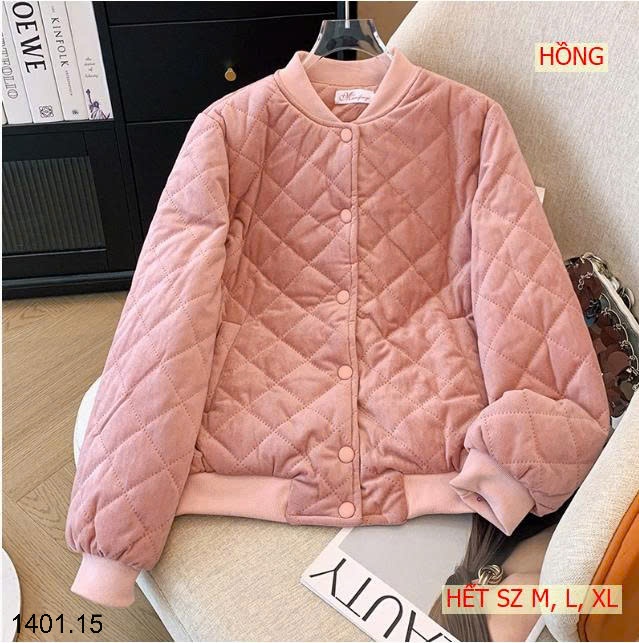 26HA1401.15 - ÁO KHOÁC TRẦN TRÁM DÁNG BOMBER CHO NỮ