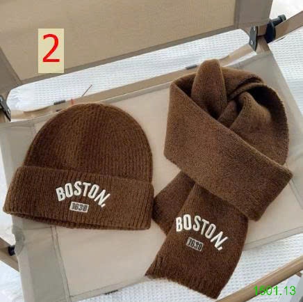 26HA1501.13 - SET KHĂN VÀ MŨ LEN BOSTON CHO BÉ