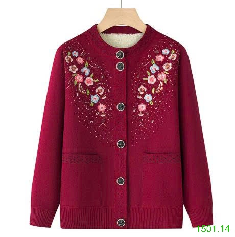 26HA1501.14 - CARDIGAN LÓT LÔNG DÀY CHO MẸ