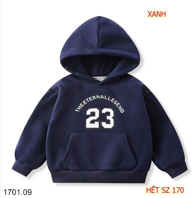 26HA1701.09 - ÁO NỈ HODDIE SỐ 23 CHO BÉ