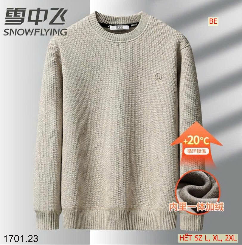 26HA1701.23 - ÁO LEN NAM CỔ TRÒN LÓT LÔNG SNOWFLYING