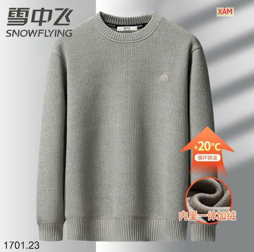 26HA1701.23 - ÁO LEN NAM CỔ TRÒN LÓT LÔNG SNOWFLYING