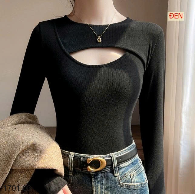 26HA1701.03 - ÁO NỮ CỔ TRÒN KHOÉT NGỰC
