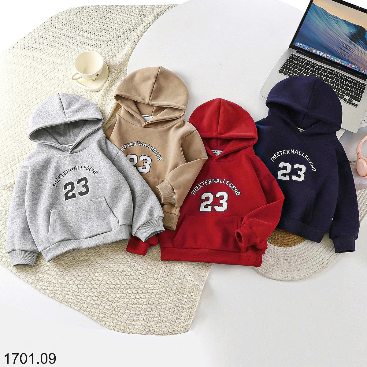 26HA1701.09 - ÁO NỈ HODDIE SỐ 23 CHO BÉ