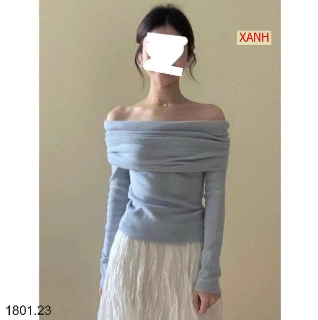 26HA1801.23 - ÁO LEN TRỄ VAI CHO NỮ