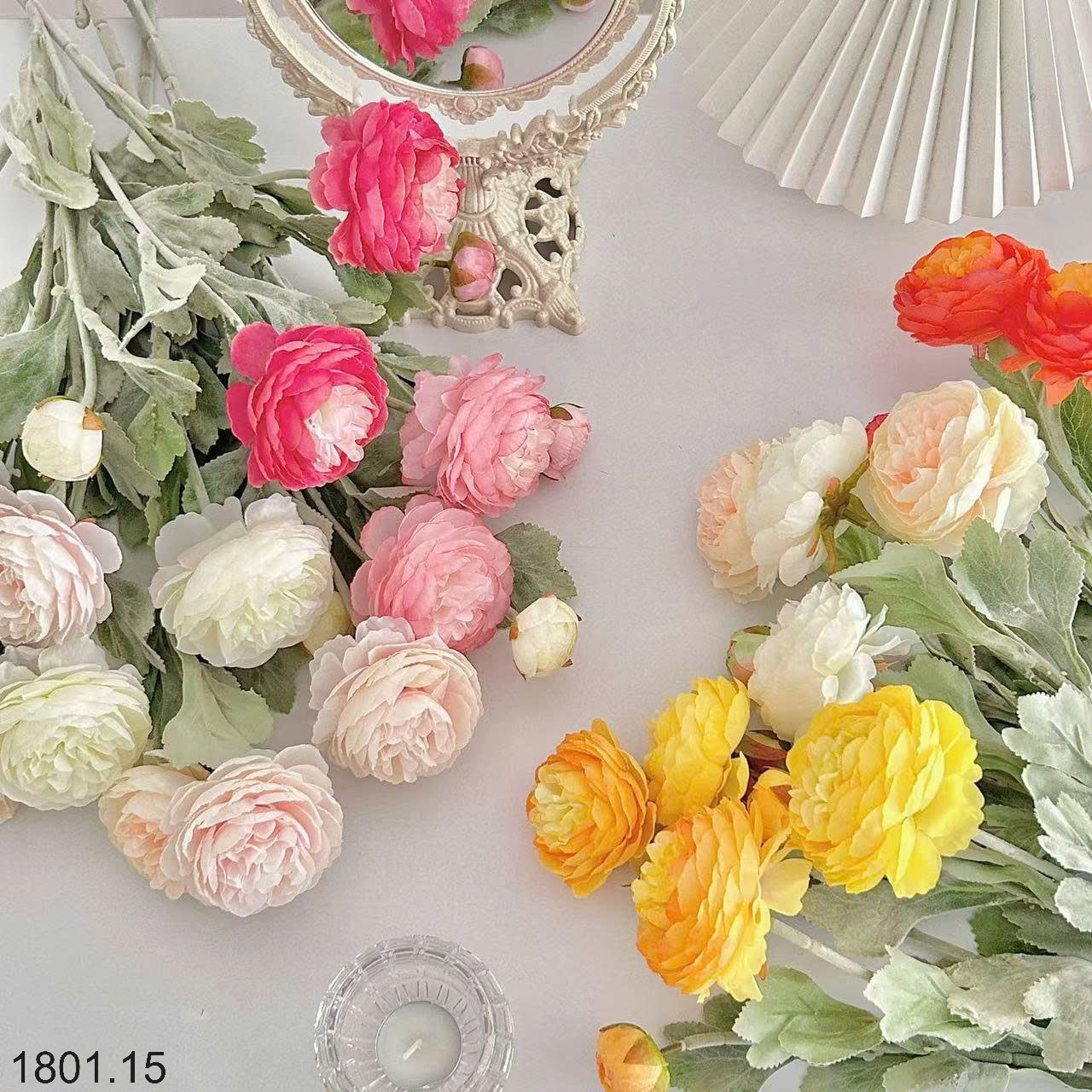 26HA1801.15 - SET 5 CÀNH HOA MAO LƯƠNG MIX MÀU